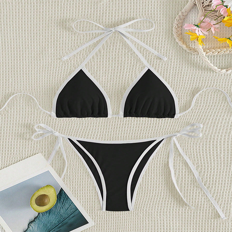 Color-matched swimming suit for women, two-piece bikini set