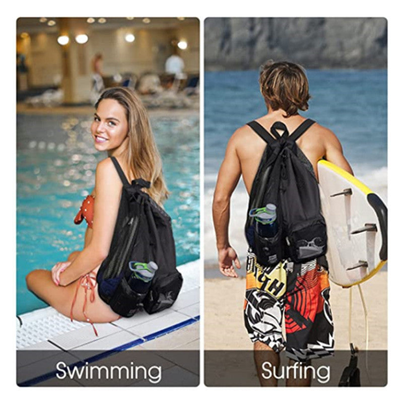 Mesh Drawstring Backpack for Swimming and Gym