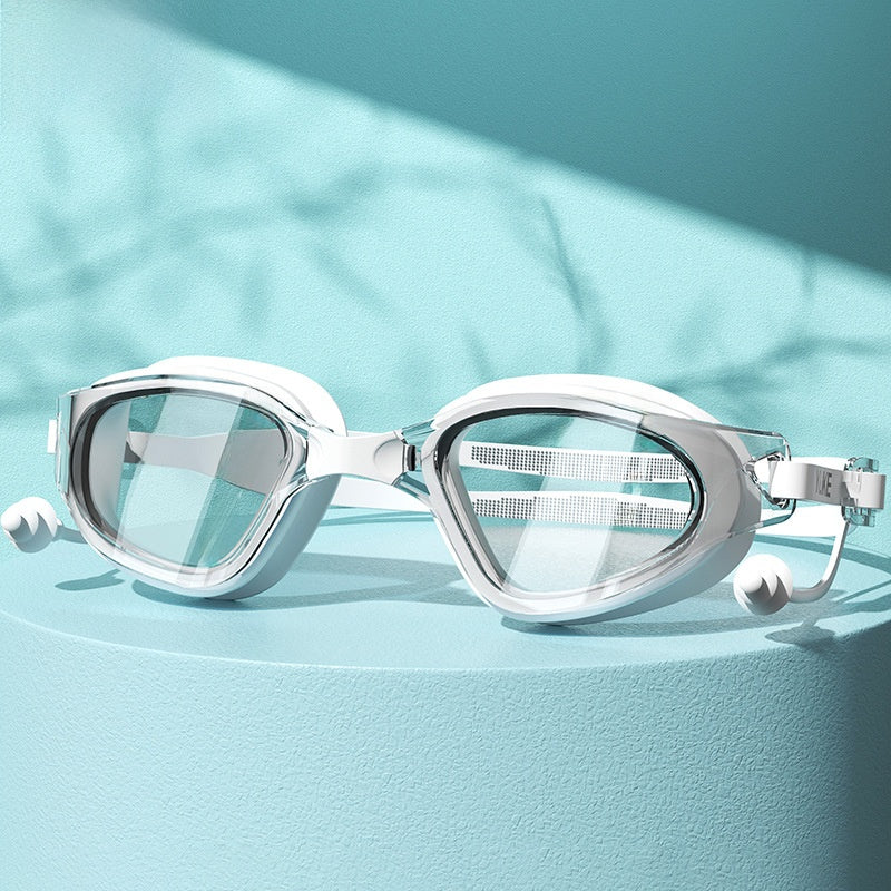 Swimming Goggles Large Frame with Swimming Cap