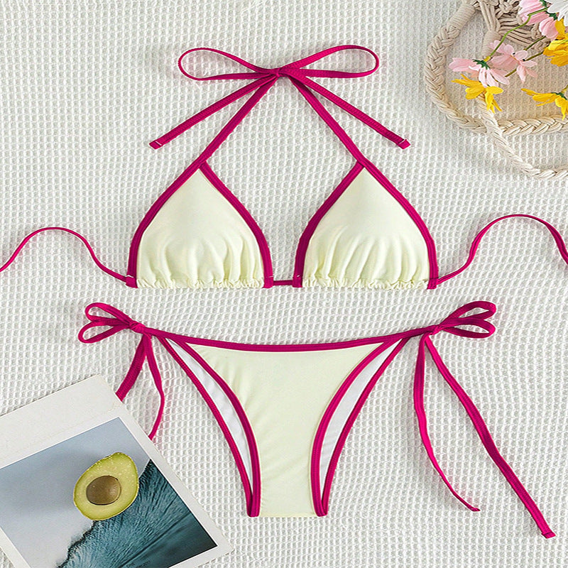 Color-matched swimming suit for women, two-piece bikini set